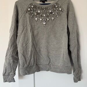 Forever 21 Gray Gem-Studded Top